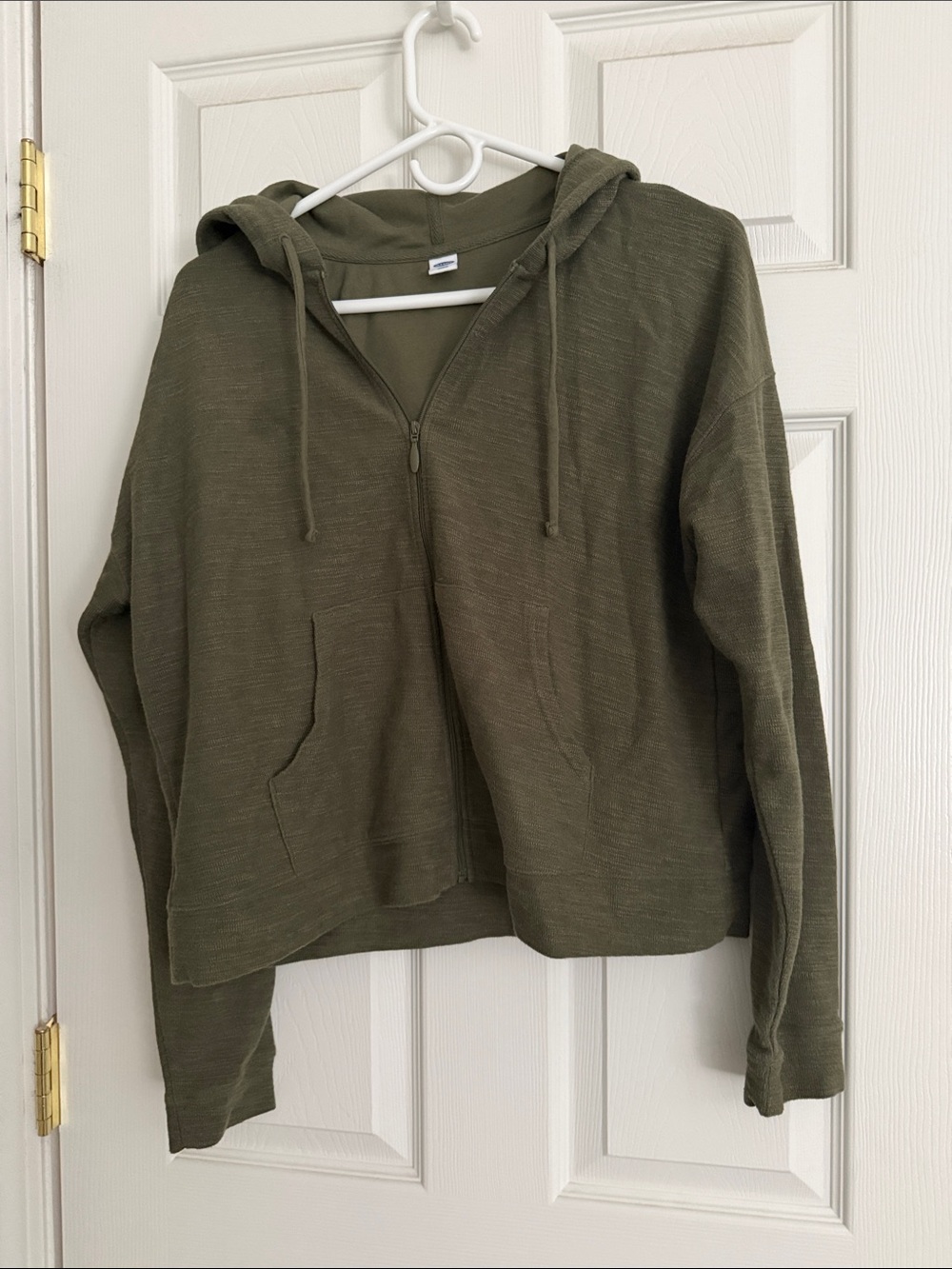 Old Navy Olive Zip-Up Hooded Sweatshirt